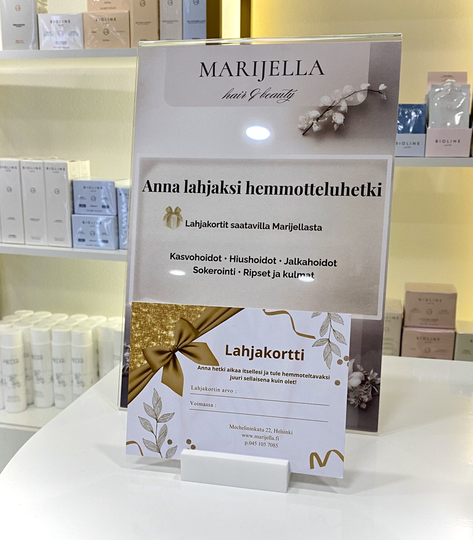 Lahjakortti Helsinki Marijellaan – kaunis lahja hemmotteluun Etu-Töölössä