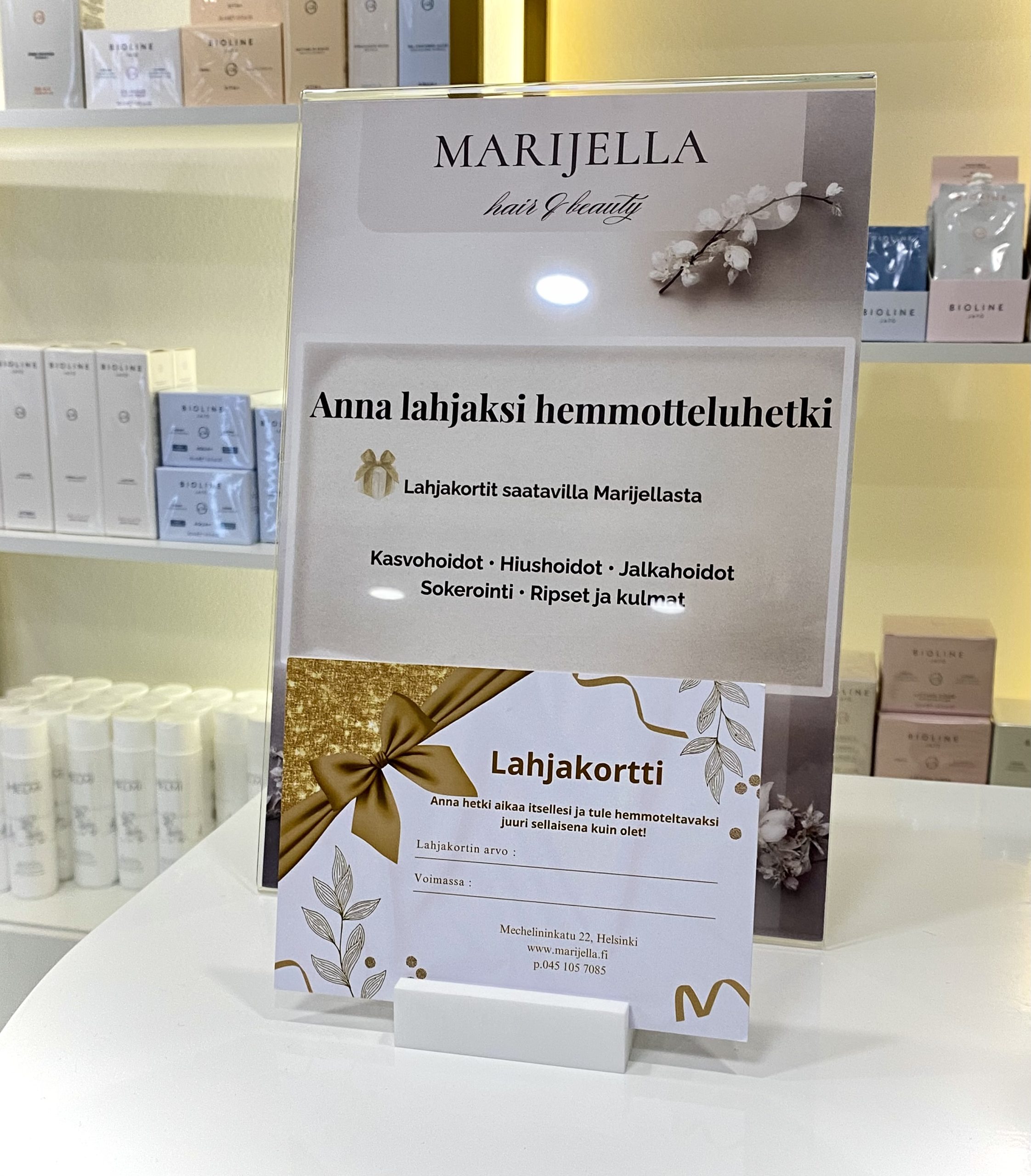 Lahjakortti Helsinki Marijellaan – kaunis lahja hemmotteluun Etu-Töölössä